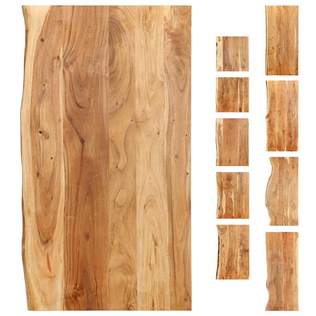 vidaXL Bath Counter Top Wooden Vanity Top with Live Edges Solid Wood Acacia